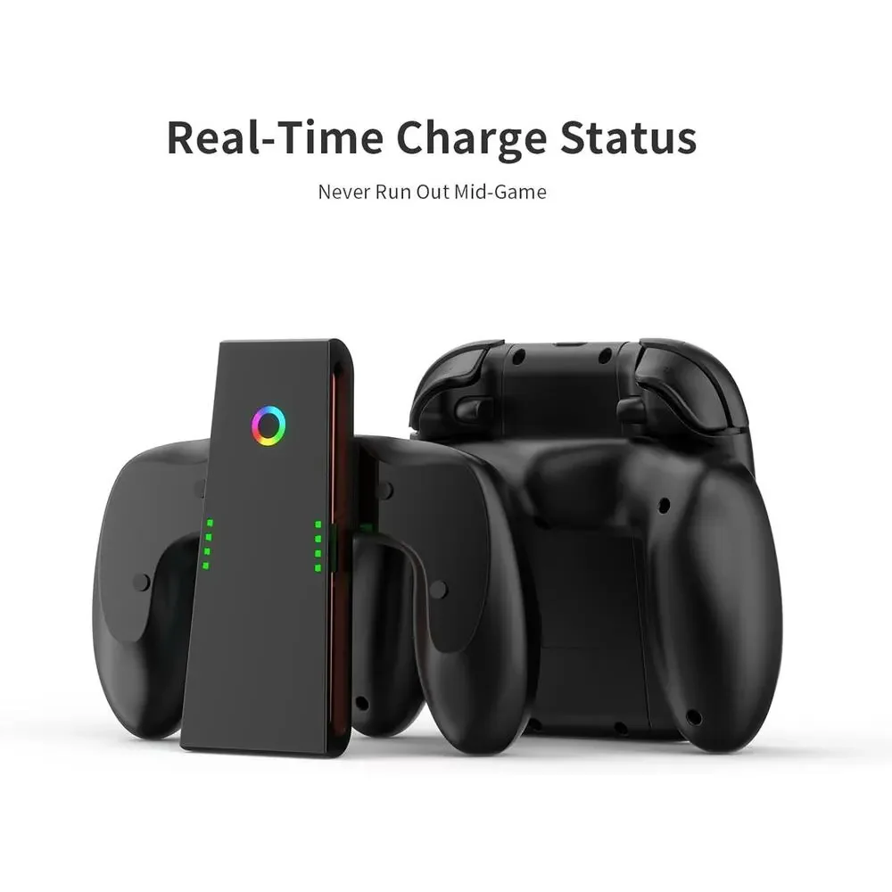 Nintendo Switch 2 Joy Con Charging Grip with LED Indicator, C-Cable Dock Stand